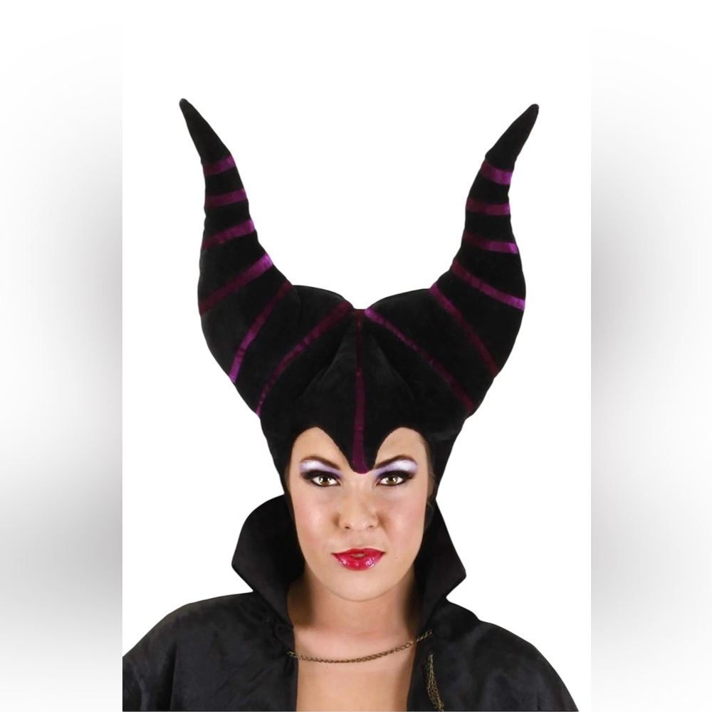 Disney MALEFICENT Deluxe Headpiece Plush Hat Horns Sleeping Beauty Costume- OS